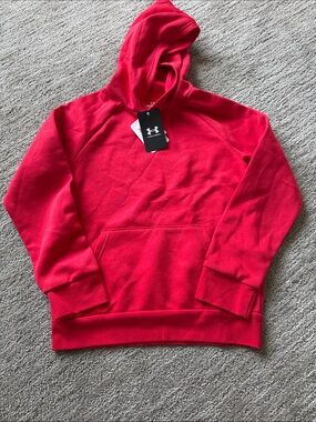 Under Armour boys Bright Red Hoodie Sweatshirt